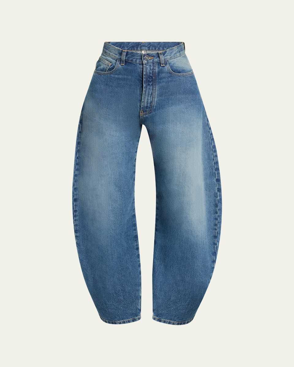 Mid-Rise Wide-Leg Barrel Jeans